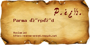 Parma Árpád névjegykártya